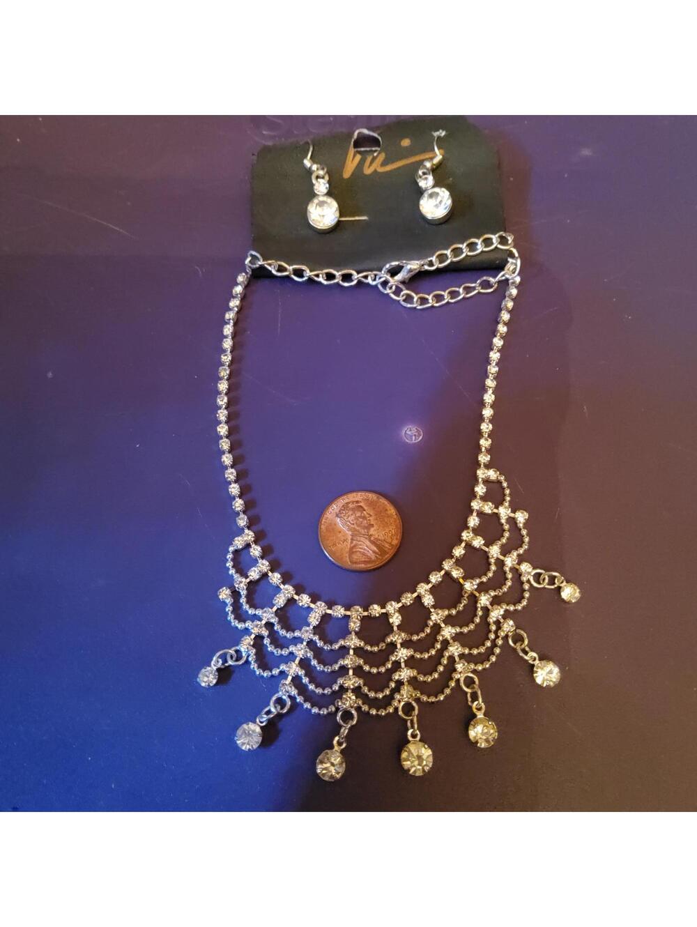 Set Crystal Drops Necklace & Earrings